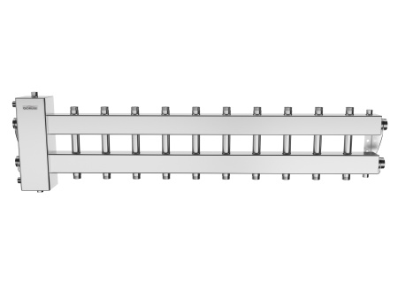 BMSS-150-11DU  (нерж., до 150 кВт, подкл. котла G 1½″, 5+5 контуров G 1″, боковой контур G 1½″)